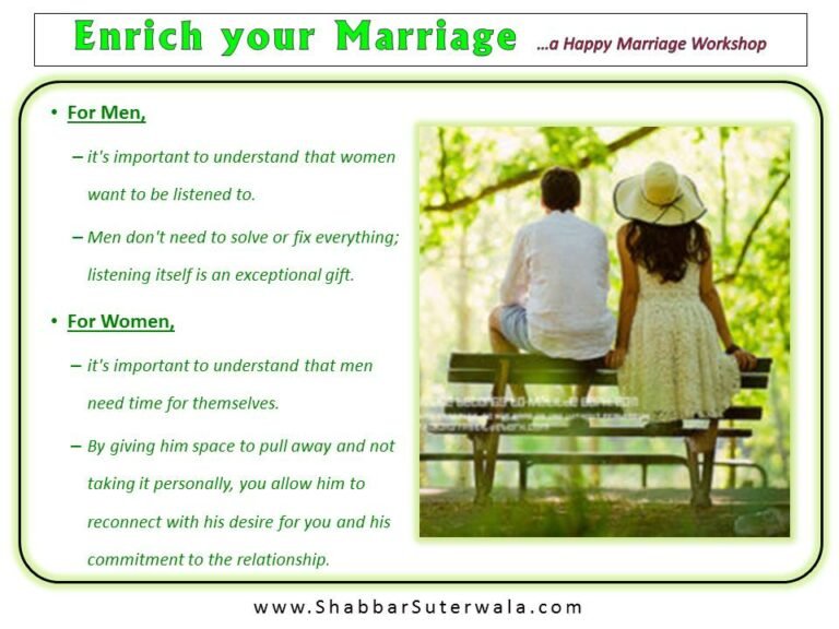 Enrich your Marriage - Tips for Men & Women