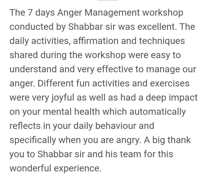 7-Days Anger Management Challenge Feedback